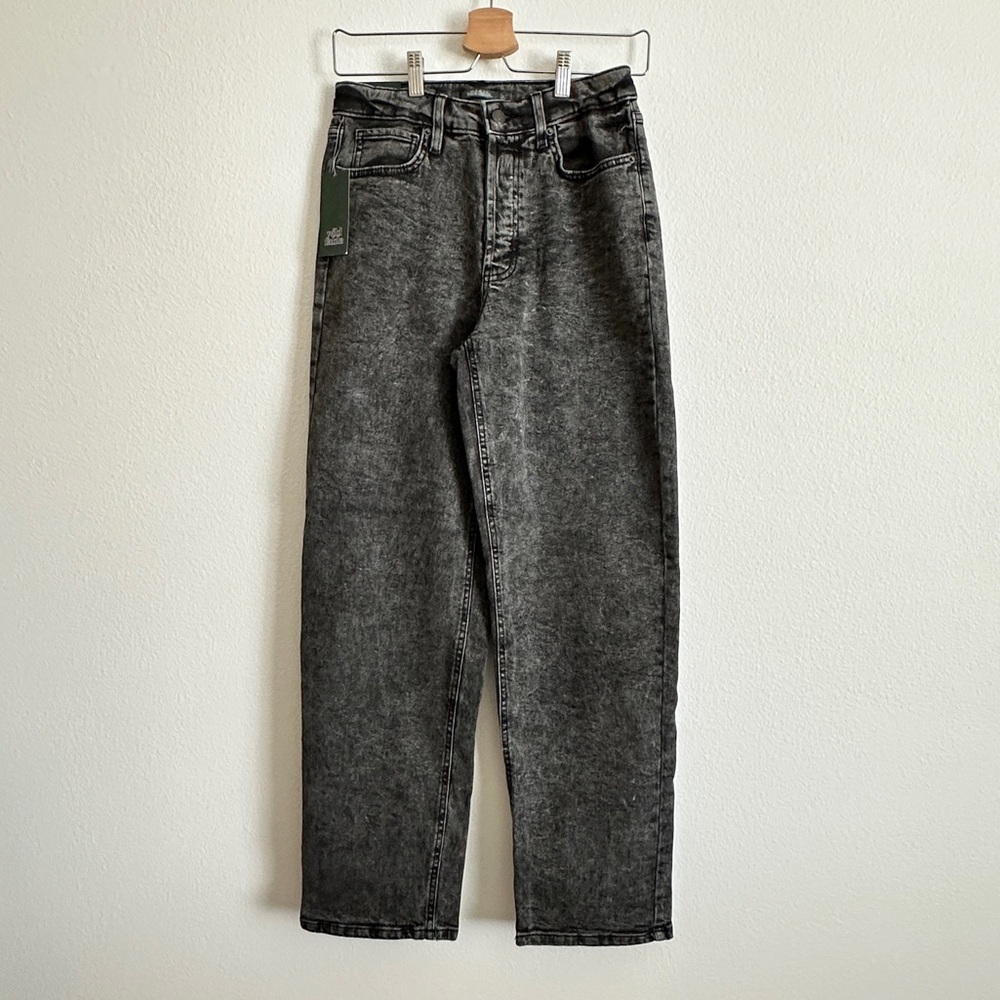 Wild Fable Black Stone Washed High-Rise Button-Fly Straight Leg Jeans Size 4